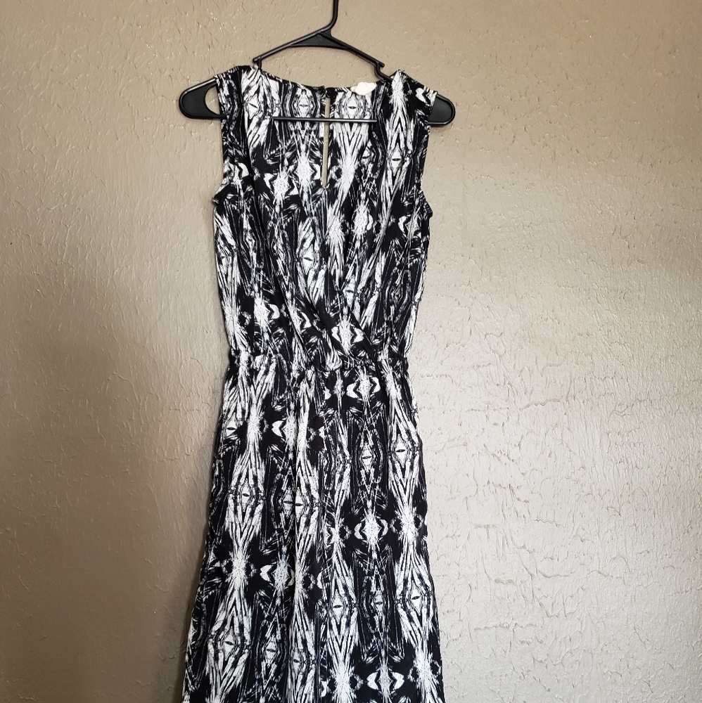 Black and white full length romper/jumpsuit